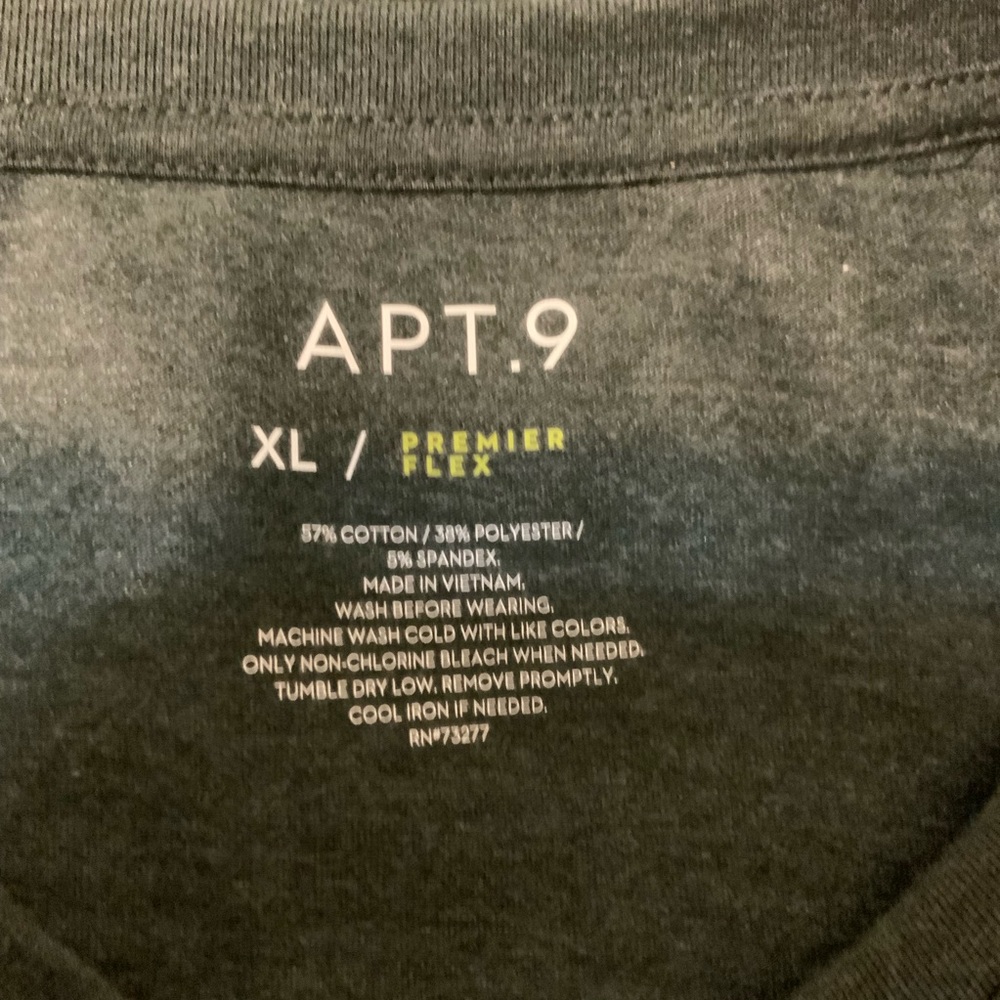 NWT Apt.9 Premier Flex Men’s Casual Long Sleeve Crew Gray Tee - Picture 4 of 7